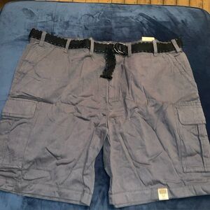 The Foundry Supply Co Mens Gray Cargo Shorts W/ Belt Size 54 NEW